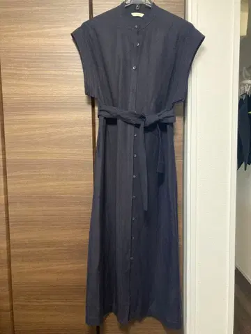 CLANE 슬리브리스 셔츠 원피스 다크 네이비