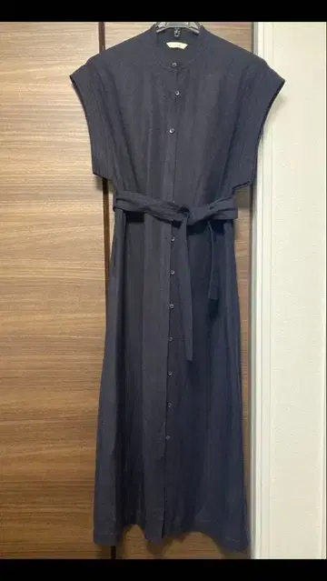 CLANE 슬리브리스 셔츠 원피스 다크 네이비