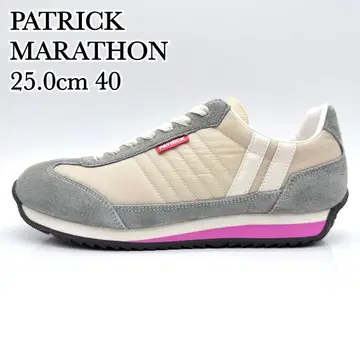 [컨디션 최상] 패트릭 마라톤 베이지 그레이 핑크 스웨이드 40