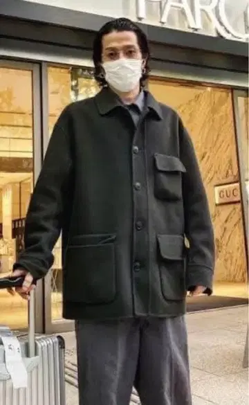 더블 페이스 오버 사이즈 워크 자켓 +J