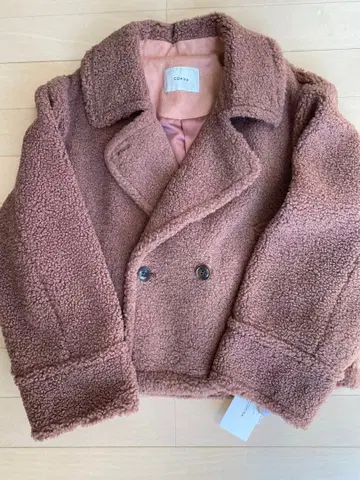 COHINA 보아 자켓 더블 브레스트 더스티 핑크 작은 키 작은 체구