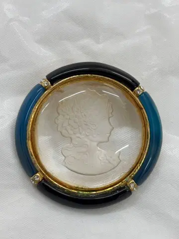 유리 카메오 펜던트 탑 브로치 앤티크 빈티지 레트로