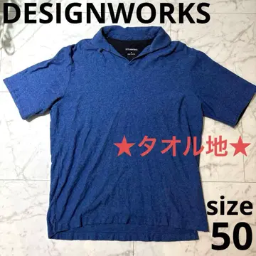 DESIGNWORKS 반팔 피케 셔츠 타월 원단 블루 사이즈 50 남성용