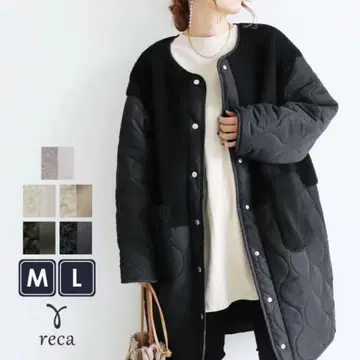 reca 노카라 보아 x 호리병 퀼트 코트 블랙 L 사이즈