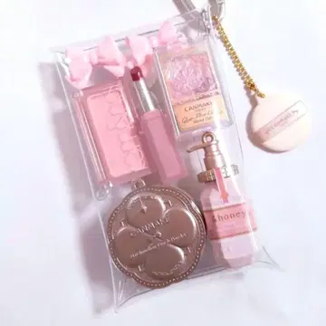귀여운 벚꽃색 핑크 화장품 가챠 파우치 &honey 앤드 허니 미니어처