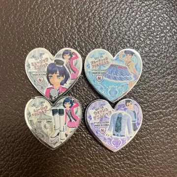 하트 모양 컬렉션 핀 배지 4개 세트