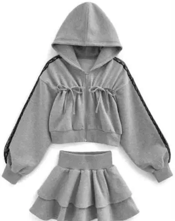 GRL 리본 후드티 x 미니 스커트 맨투맨 셋업[pm598]