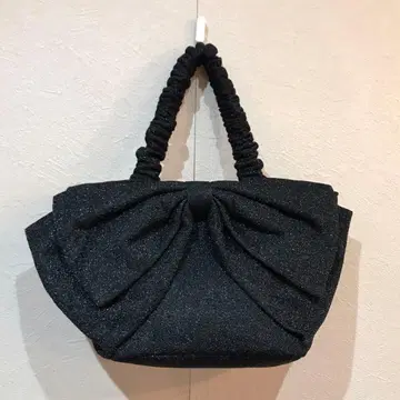 SMIRNASLI 라메 리본 모티브 미니 토트백