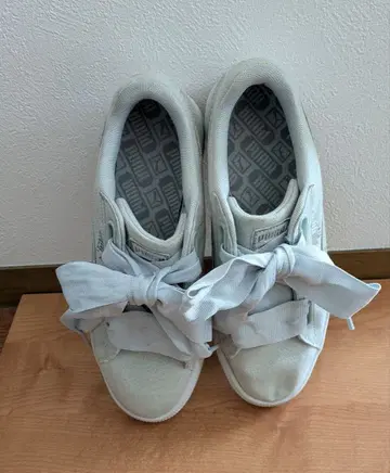 Puma 24cm 라이트 블루 스니커즈 리본 포함