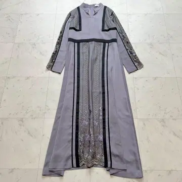 레어 MURRAL 프레임드 플라워 드레스 퍼플 1