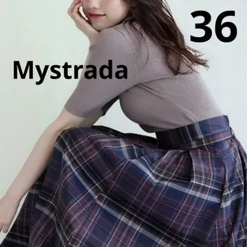 [ 빠른 발송 ] 마이 스트라다 체크 무늬 플레어 스커트