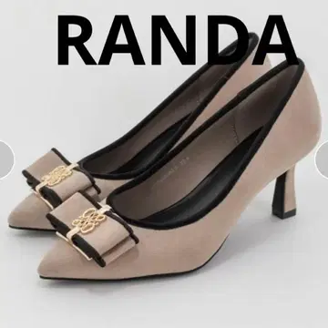 [ RANDA ] 새상품급 득템 가능한 슬림 레그 모노그램 리본 펌프스