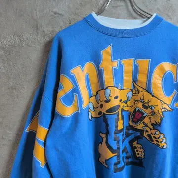 90년대 Kentucky 켄터키주 소매 프린트 타이거 맨투맨 미국