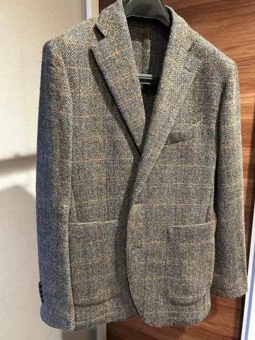 [ 새상품급 ] 해리스 트위드 자켓 브라운 체크 48