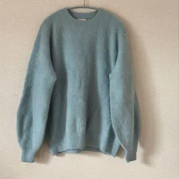 plage 플라주 Fur 볼륨 소매 풀오버 색스 블루