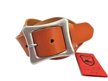 도치기 가죽 벨트 (카멜) 니켈 배럴 도금 버클 40mm 폭 통가죽