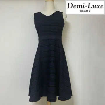 데미룩스 빔즈 라메 보더 플레어 원피스