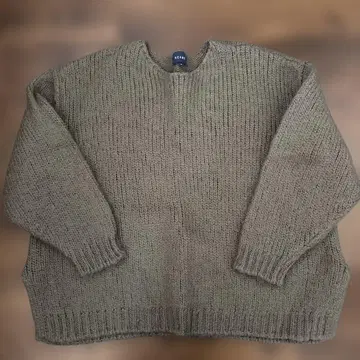 BEAMS M 브라운 긴팔 니트 스웨터 겨울용 겨울