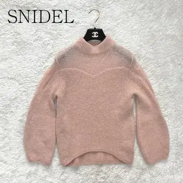 스나이델 다나카 미나미 착용 상의 니트 여성용 데콜테 시어