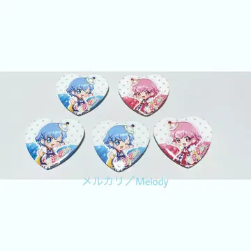 프리파라 한국 카페 한정판 하트 캔뱃지 도로시 레오나 5개 세트