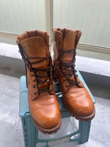 Chippewa 블랙 택 워크 부츠 8D