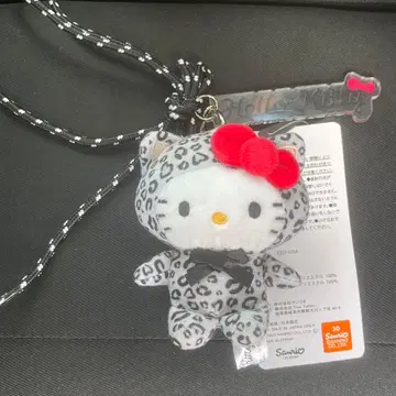 아베일 헬로키티 레오파드 무늬 봉제 인형 키링