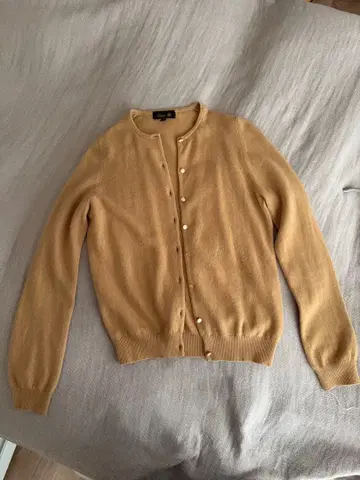 드로어 Drawer 고급 베이지 캐시미어 100% 가디건 베이지