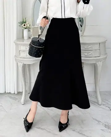 INGNI 백 레이스업 머메이드 스커트 블랙 L 사이즈