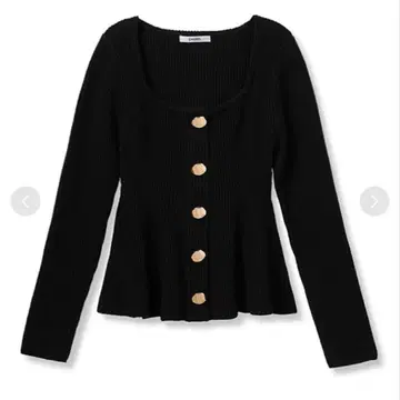 스나이델 스퀘어넥 페플럼 니트 풀오버 BLK