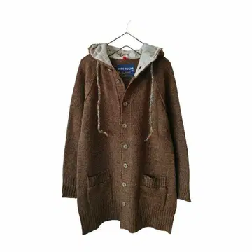 새상품급! CUBESUGAR 큐브 슈가 울 100% 후드 롱 가디건