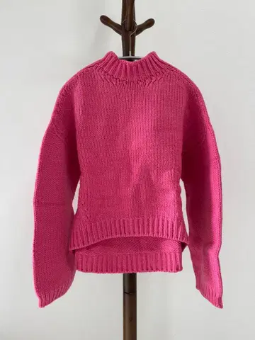 LE CIEL BLEU 르쉘블루 울 니트 하이넥 핑크