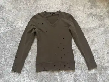 5351 풀옴 롱 슬리브 T셔츠 새상품급 데미지 가공 사이즈 2