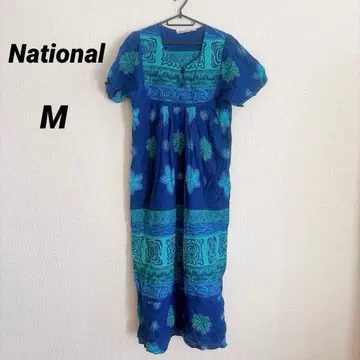 National [ M ] 코튼 꽃무늬 반팔 원피스
