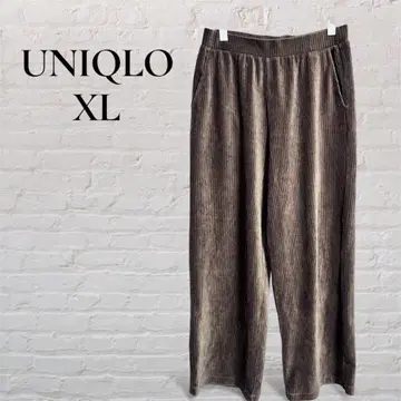 [ UNIQLO ] [ XL ] 와이드 팬츠 벨로아 루즈핏 광택 허리밴딩