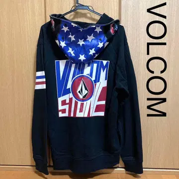 VOLCOM 볼컴 풀 집업 후드티 로고 성조기 미국