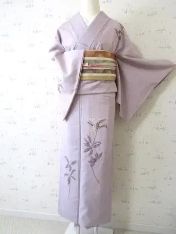 화이트 꽃 핑크 로즈 색상  원단 호몬기 새상품급 순수 실크 N-50