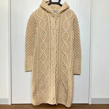 [ 즉시 배송 ] TORRAZZO DONNA 니트 후드 롱 코트 베이지