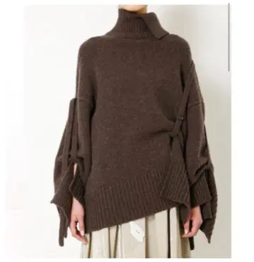 IRENE 다크 브라운 터틀넥 니트 36 오버 사이즈