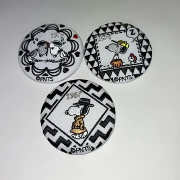 스누피 자수 캔뱃지