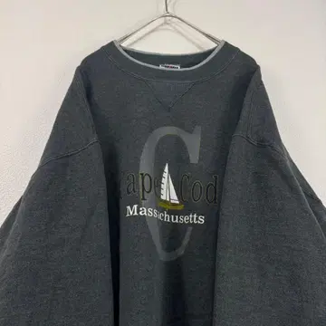 JERZEES 로고 맨투맨 트레이닝복 그레이