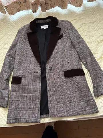 MOUSSY 체스터 코트 M 사이즈 체크 무늬