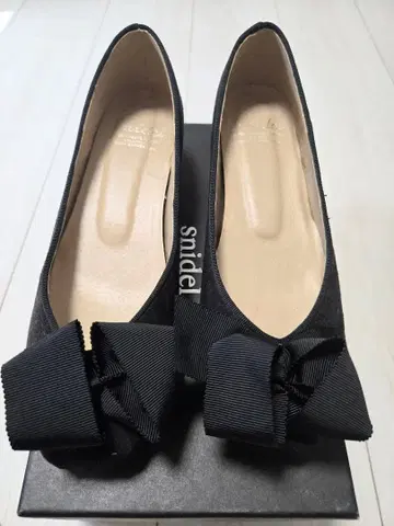 snidel 블랙 리본 포함 플랫슈즈