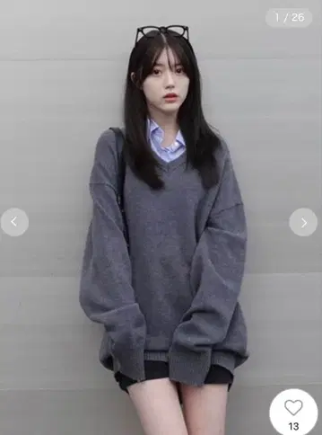 FRAY I.D 레이어드 셔츠 칼라 울 원피스