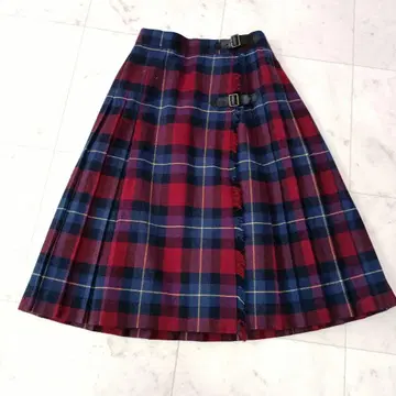 McGREGOR 맥레거 체크 무늬 랩스커트 61-87