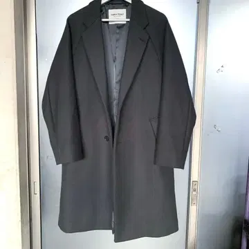 FABRICA TESSUTI 체스터 코트 차콜 그레이 오버 사이즈