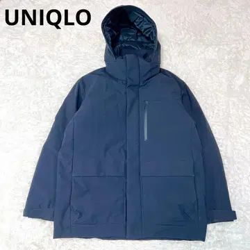 새상품급 유니클로 하이브리드 다운 후드티 네이비 L