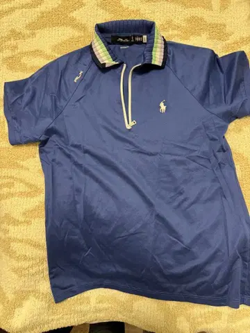 피케 셔츠 파랑 체크 옷깃