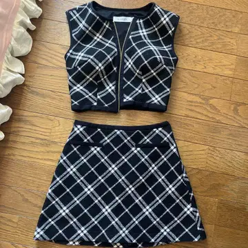 JEWELS 체크 무늬 셋업 S