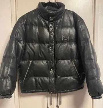 MCM 가죽 다운 자켓 소가죽 블랙 L 사이즈