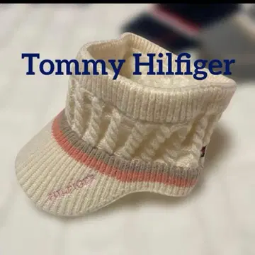 새상품 Tommy Hilfiger 니트 모자 아이보리 바이저